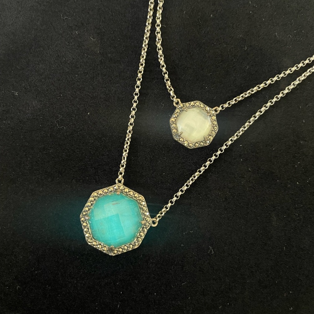 A Judith Jack two tiered silver necklace